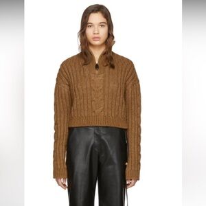 Nanushka Brown Cable Knit Turtleneck Sweater